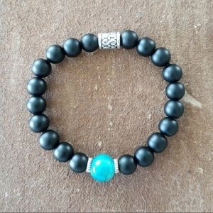 🚫 SOLD! -Black Bian Stone Beaded Bracelet
